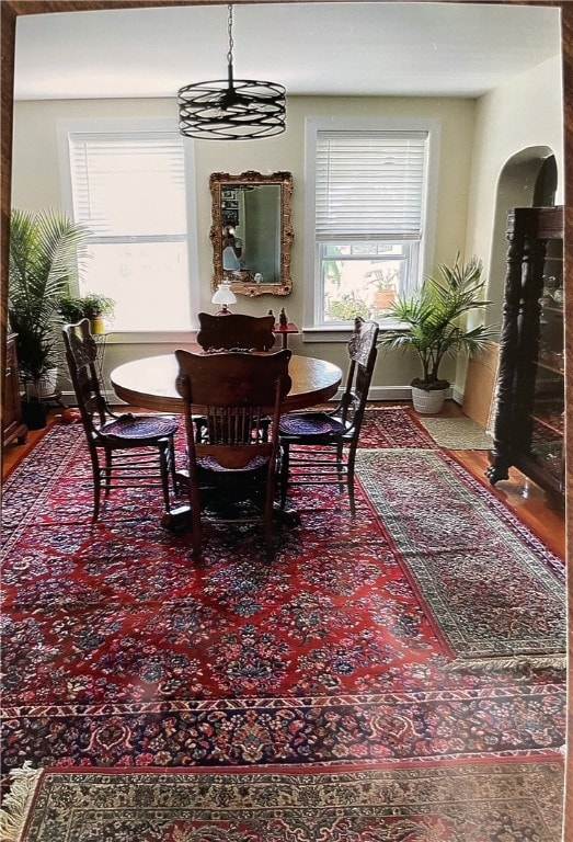 dining area featuring hardwood / wood-style floors