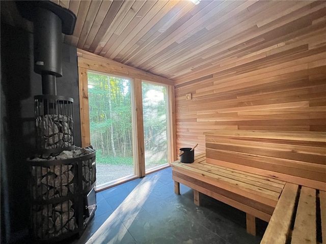 view of sauna / steam room featuring a wealth of natural light