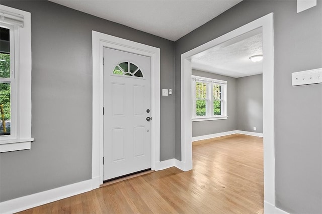 foyer with light hardwood / wood-style flooring