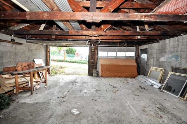 306 Shirls Ave, City Of Washington, PA 15301 - garage with concrete block wall