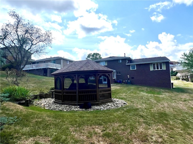 exterior space featuring a gazebo