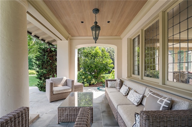 view of patio with outdoor lounge area