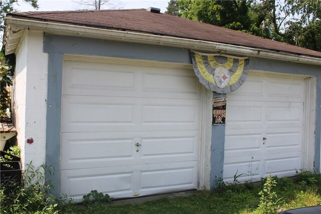 view of garage