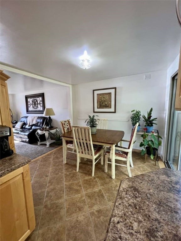 view of tiled dining area