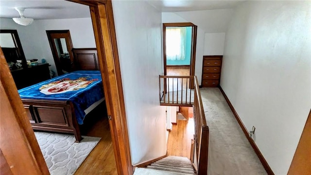 bedroom with light hardwood / wood-style floors