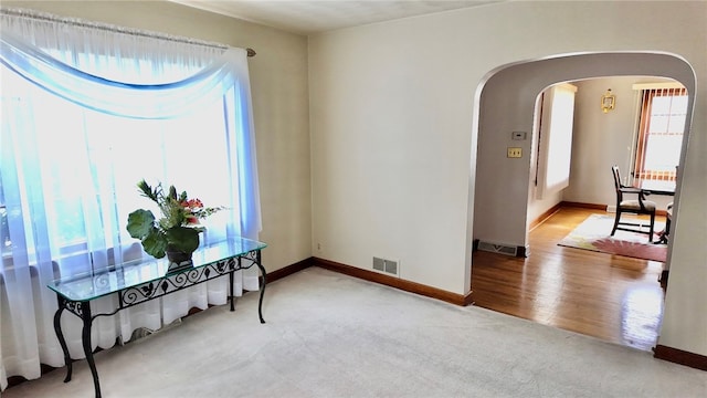 interior space featuring light hardwood / wood-style flooring