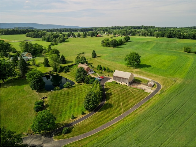 drone / aerial view with a rural view