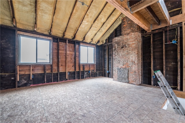 misc room featuring vaulted ceiling