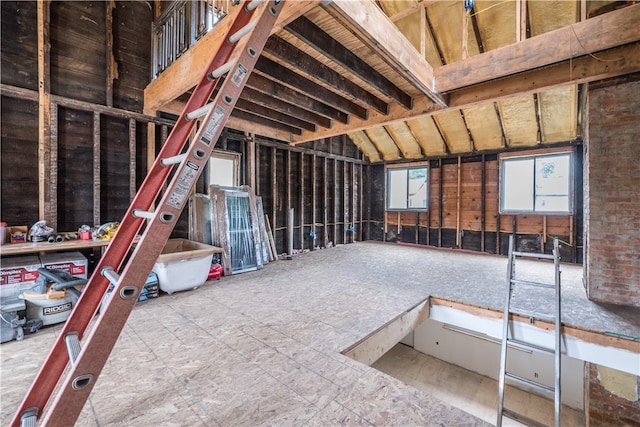 misc room featuring vaulted ceiling