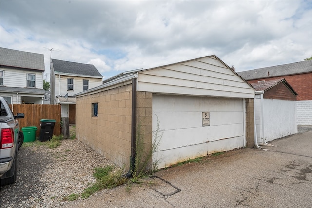 view of garage