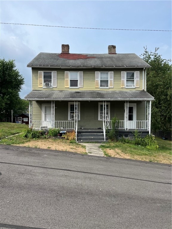 view of front facade featuring covered porch