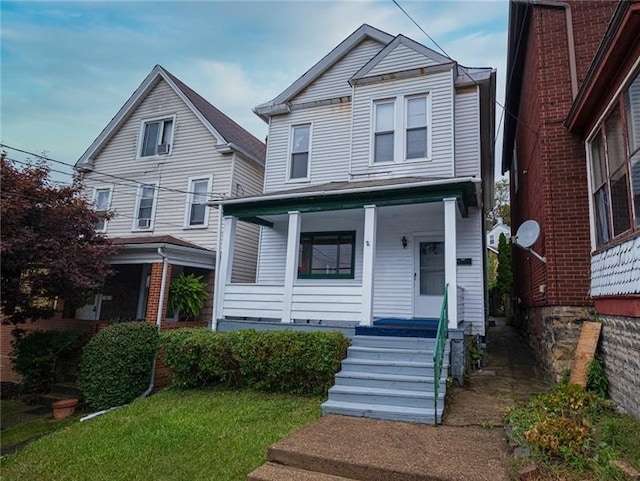 view of front property with a porch