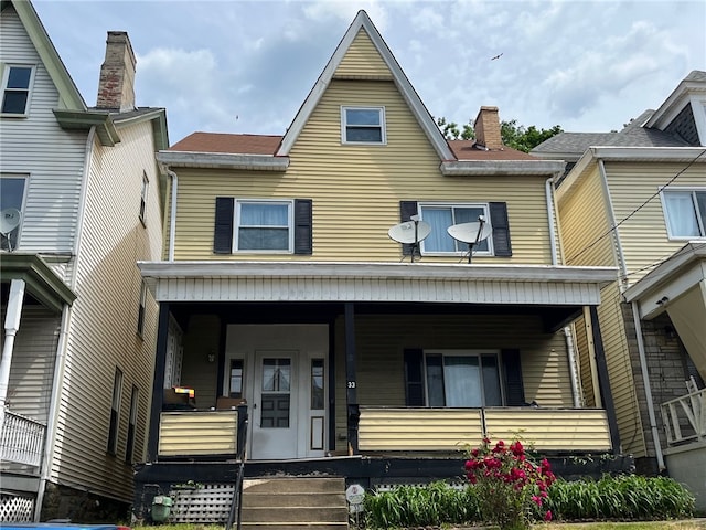 view of front of home with covered porch