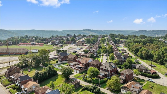 bird's eye view with a residential view and a mountain view