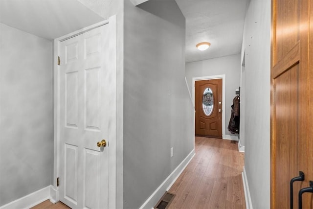 interior space with light hardwood / wood-style floors