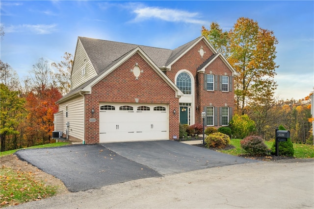 view of front property with a garage