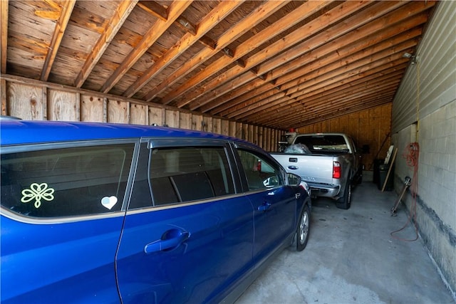 garage with a carport