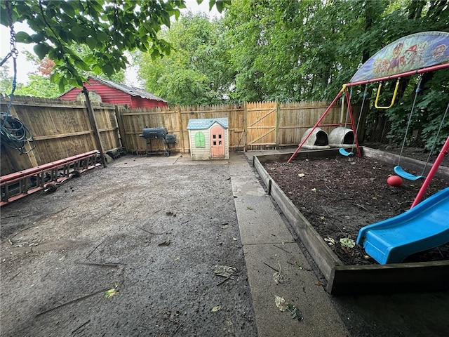 exterior space with a playground