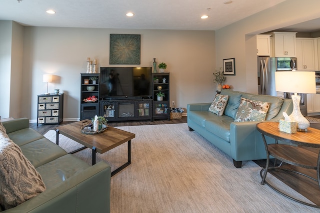 living room featuring light hardwood / wood-style flooring