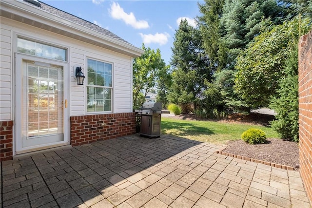 view of patio featuring area for grilling