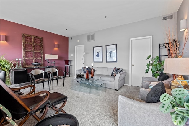 living room featuring carpet floors