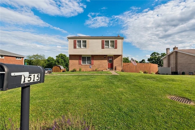 view of front of home with a front yard