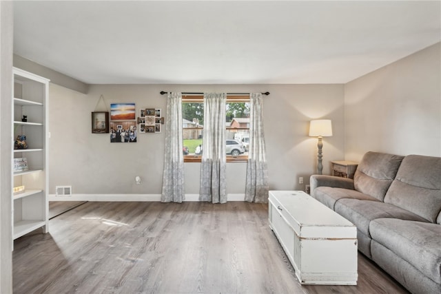 living room featuring hardwood / wood-style floors