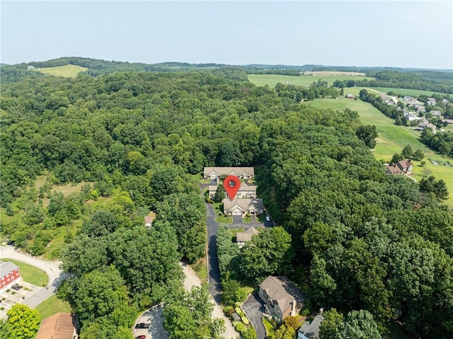 drone / aerial view with a view of trees