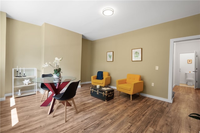 interior space with hardwood / wood-style floors