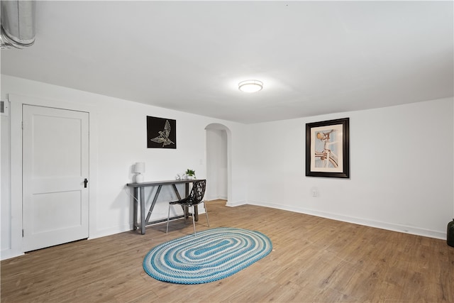 miscellaneous room featuring hardwood / wood-style floors