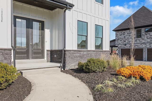 entrance to property with a garage