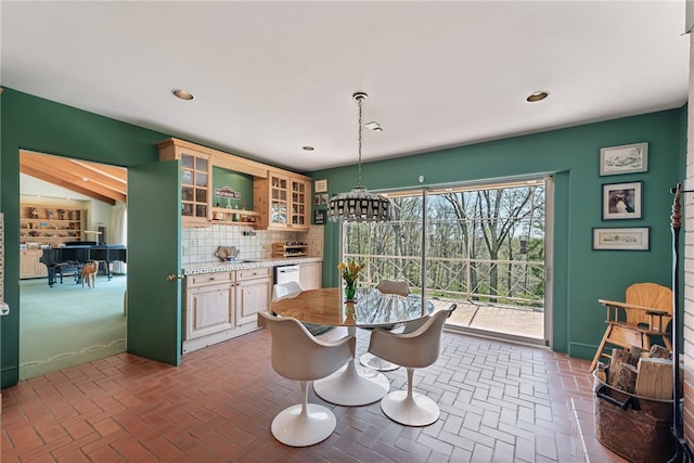 dining room with an inviting chandelier