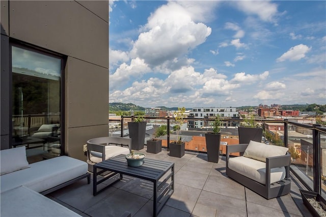 balcony with a city view