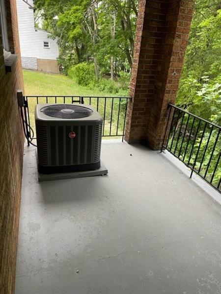 balcony with central AC unit