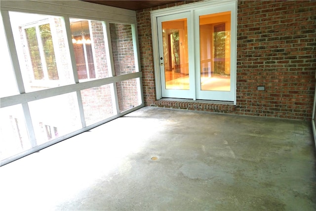 view of unfurnished sunroom