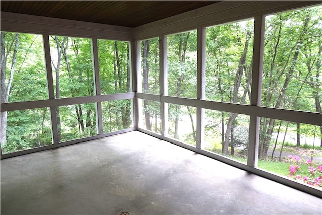 view of unfurnished sunroom