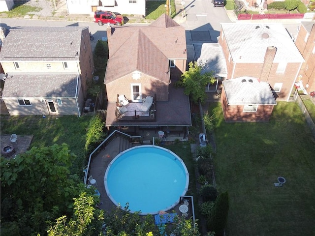 birds eye view of property featuring a residential view