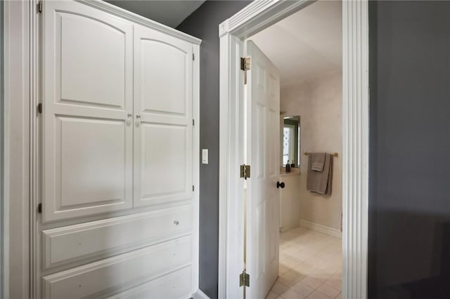 hallway with baseboards