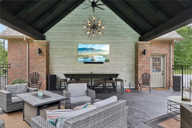 view of patio featuring outdoor lounge area