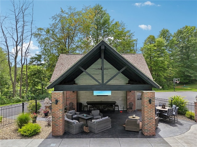 view of patio with outdoor lounge area