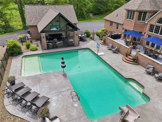 view of pool with a patio area