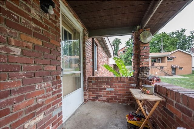 view of patio featuring ceiling fan