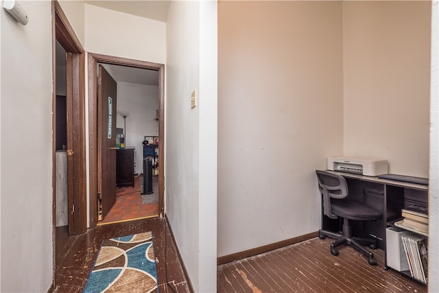 office space featuring dark hardwood / wood-style flooring