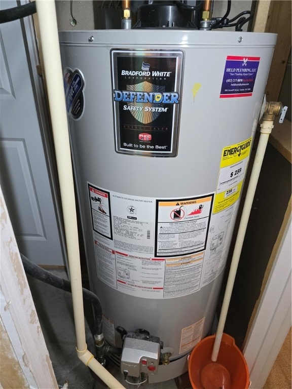 utilities featuring gas water heater