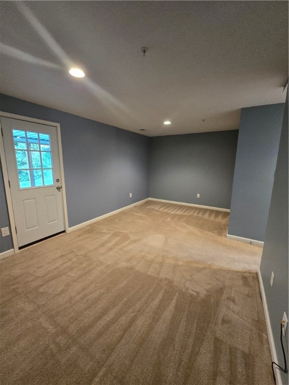 interior space featuring carpet flooring