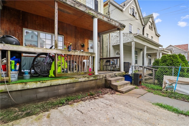 exterior space with a porch