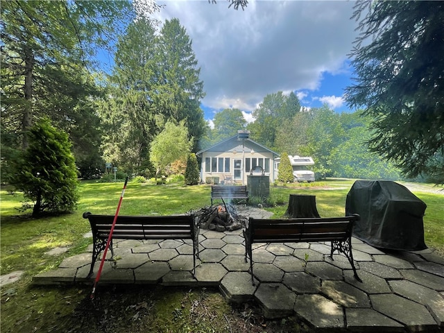 view of patio featuring area for grilling