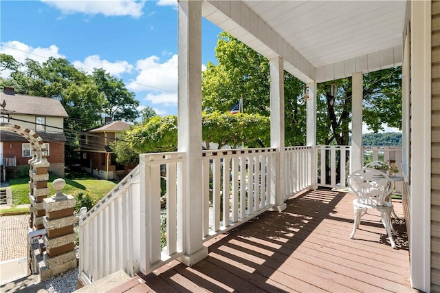 wooden deck with a porch