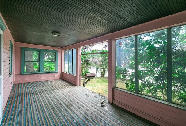 view of unfurnished sunroom