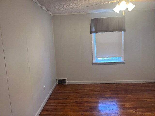 unfurnished room featuring ceiling fan, a textured ceiling, and wood-type flooring